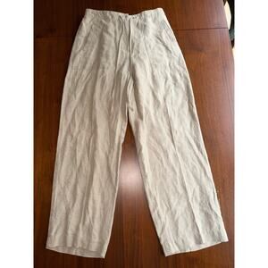 Liz Claiborne Lizsport Linen Drawstring Relaxed Tan Pants - Size 8P.